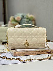 Dior Top Handle Bag Latte Patent Cream Cannage Calfskin - 1