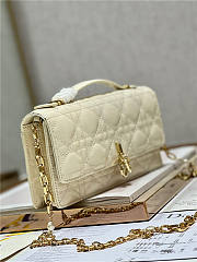 Dior Top Handle Bag Latte Patent Cream Cannage Calfskin - 6