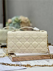 Dior Top Handle Bag Latte Patent Cream Cannage Calfskin - 5