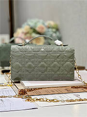 Dior Top Handle Bag Latte Patent Olive Cannage Calfskin - 6