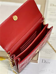 Dior Top Handle Bag Latte Patent Red Cannage Calfskin - 2