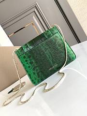 BVLGARI REVERSE FOREVER CROSSBODY BAG GREEN 22X15X4.5CM - 4