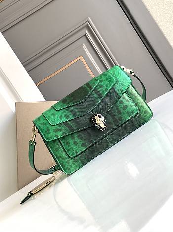 BVLGARI REVERSE FOREVER EAST-WEST GREEN 22X15X4.5CM