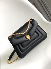 BVLGARI REVERSE FOREVER SHOULDER BAG BLACK 22.5X15X7CM - 3