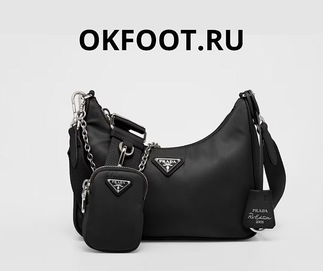 Prada Re-Edition 2005 Re-Nylon bag Black Sliver - 1