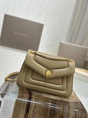 BVLGARI REVERSE MICRO TOP HANDLE BAG BEIGE 22X15X7CM - 1