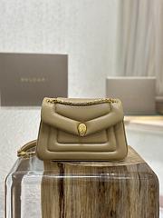 BVLGARI REVERSE MICRO TOP HANDLE BAG BEIGE 22X15X7CM - 4