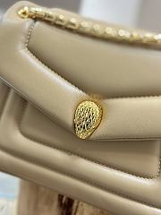 BVLGARI REVERSE MICRO TOP HANDLE BAG BEIGE 22X15X7CM - 3