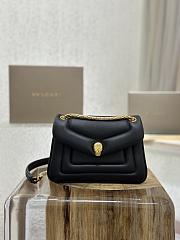 BVLGARI REVERSE MICRO TOP HANDLE BAG BLACK 22X15X7CM - 1