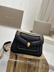 BVLGARI REVERSE MICRO TOP HANDLE BAG BLACK 22X15X7CM - 4