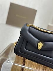 BVLGARI REVERSE MICRO TOP HANDLE BAG BLACK 22X15X7CM - 5