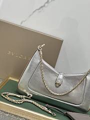 BVLGARI SERPENTI BAIA SHOULDER BAG SILVER 27.5X18X3.5CM - 2
