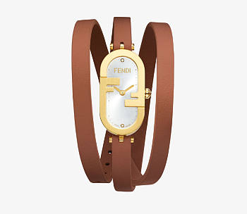Fendi O’Lock Vertical 14.80 x 28.30 mm - Oval watch with O’Lock logo Brown