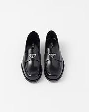 Prada Brushed Leather Loafers Black - 3