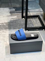 Balenciaga Pool Slide Sandal In Black Blue - 1