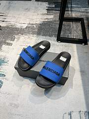 Balenciaga Pool Slide Sandal In Black Blue - 3
