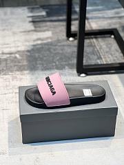 Balenciaga Pool Slide Sandal In Black Pink - 6