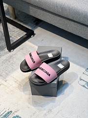 Balenciaga Pool Slide Sandal In Black Pink - 5