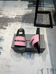 Balenciaga Pool Slide Sandal In Black Pink - 4