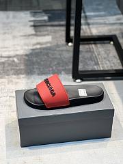 Balenciaga Pool Slide Sandal In Black Red - 1