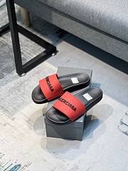 Balenciaga Pool Slide Sandal In Black Red - 4