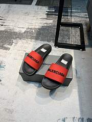 Balenciaga Pool Slide Sandal In Black Red - 3
