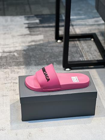 Balenciaga Pool Slide Sandal In Fluo Pink
