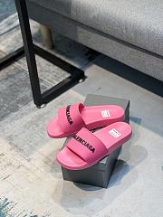 Balenciaga Pool Slide Sandal In Fluo Pink - 5