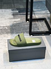 Balenciaga Pool Slide Sandal In Olive - 1