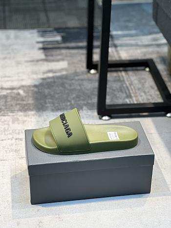 Balenciaga Pool Slide Sandal In Olive