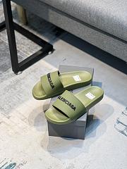 Balenciaga Pool Slide Sandal In Olive - 4