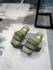 Balenciaga Pool Slide Sandal In Olive - 3