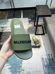 Balenciaga Pool Slide Sandal In Olive - 2