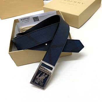 Burberry Knight Belt Black Silver