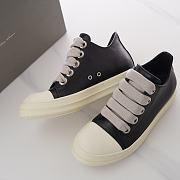 Rick Owens DRKSHDW Low Sneakers Black White Leather (Big shoelace version) - 3