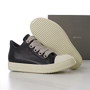 Rick Owens DRKSHDW Low Sneakers Black White Leather (Big shoelace version) - 2