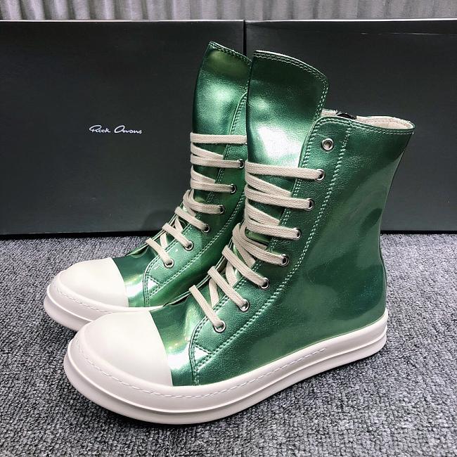 Rick Owens DRKSHDW High Top Green Metallic - 1