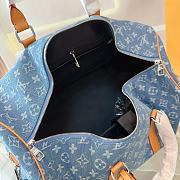 LV Keepall Bandoulière Denim Blue 50 Size 50 x 29 x 23cm  - 6