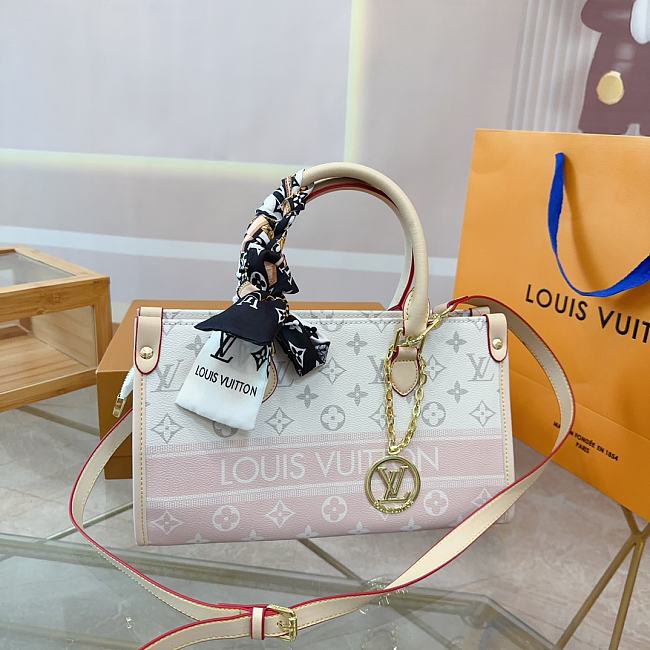 LV Crossbody Ladies Handbags White Pink Size 25cm  - 1