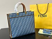 Fendi Sunshine Small Denim Blue Size 22x12x25CM - 4