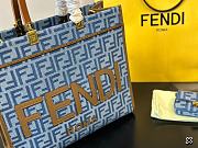 Fendi Sunshine Small Denim Blue Size 22x12x25CM - 6