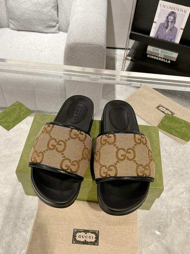 Gucci Slide Sandal Black Brown - 1