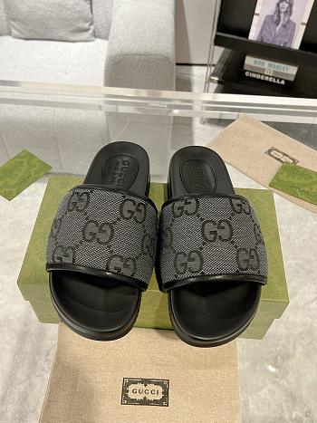 Gucci Slide Sandal Black Grey