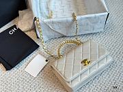 Chanel White Wallet On Chain Bag 77 Size 7.5 x 4.5 x 1.5cm - 3