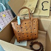 MCM Toni Shopper Visetos Cognac Brown Size 19x19CM - 4