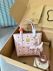 MCM Toni Shopper Visetos Cognac Pink Size 19x19CM - 1