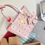 MCM Toni Shopper Visetos Cognac Pink Size 19x19CM - 5