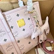 MCM Toni Shopper Visetos Cognac Pink Size 19x19CM - 6
