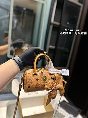 MCM Mini Ella Boston Bag in Visetos Brown 18CM - 3