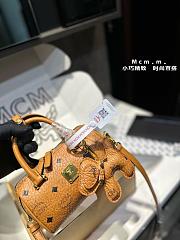 MCM Mini Ella Boston Bag in Visetos Brown 18CM - 4